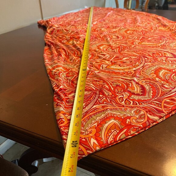Ashley Stewart Paisley Print Dress 22/24 Vibrant Red & Orange short sleeves - Picture 9 of 9